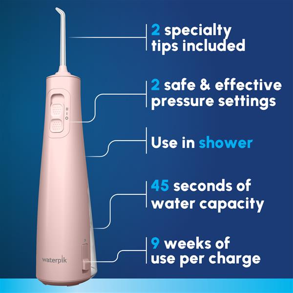 Pink Cordless Pulse 3100 Water Flosser – Blush Pink (WF-20CD014) - Image 3