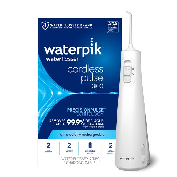 White Cordless Pulse 3100 Water Flosser – White (WF-20CD010) - Image 2
