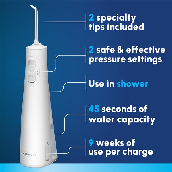 White Cordless Pulse 3100 Water Flosser – White (WF-20CD010) - Image 3
