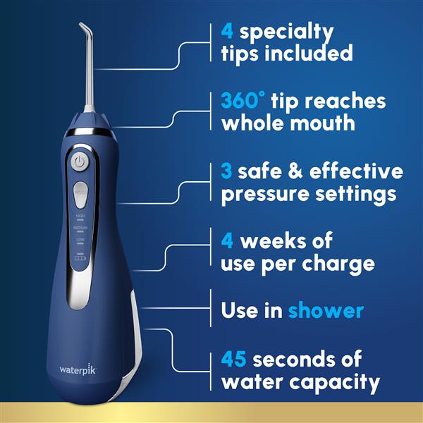 Blue Cordless Advanced 2.0 Water Flosser – Blue (WP-583) - Image 3